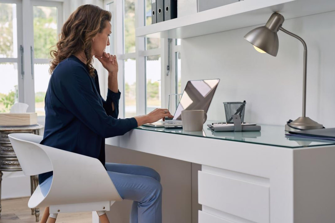 Woman working from home